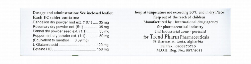 Trendo 150mg Betaine HCL Supplement with L-Glutamine, Rosemary & Fennel Dry Powder Extracts