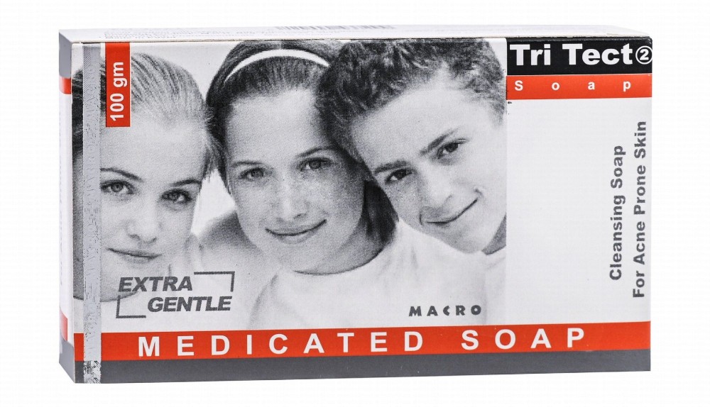 Tri Tect Medicated Cleansing Facial Soap Bar for Acne-Prone Skin