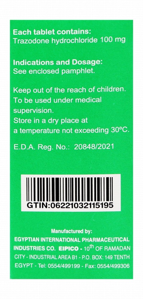 Trittico 100mg Trazodone Hydrochloride