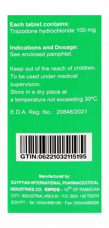 Trittico 100mg Trazodone Hydrochloride