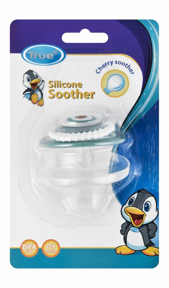 True Green & White Silicone Soother (0+ Months) - BPA free
