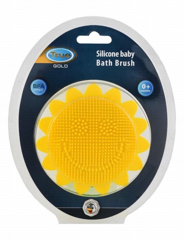 True Yellow Sunflower Shaped Silicone Bath Brush (0+ Months)