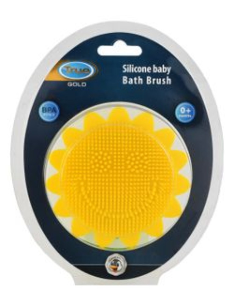 True Yellow Sunflower Shaped Silicone Bath Brush (0+ Months)