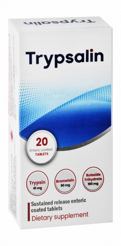 Trypsalin 41mg Trypsin, 90mg Bromelain & 100mg Rutoside Trihydrate Supplement