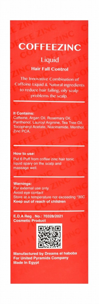 United Pyramids Pharma Anti-Hair Fall Liquid Tonic with Coffee & Zinc
