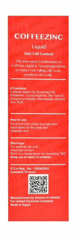 United Pyramids Pharma Anti-Hair Fall Liquid Tonic with Coffee & Zinc