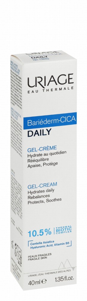 Uriage Eau Thermale Bariederm Cica 10.5% Thermal Biotic Complex Face Gel Cream for Fragile Skin - fragrance free