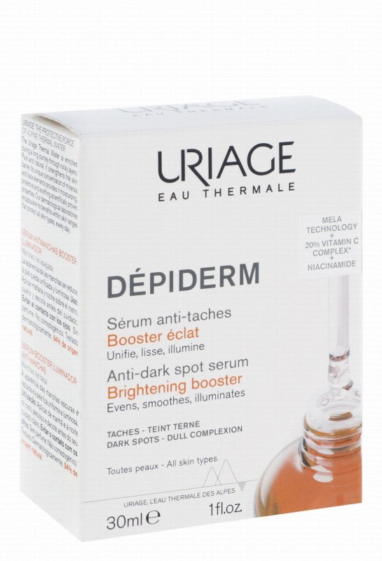 Uriage Eau Thermale Depiderm Brightening, Smoothing & Anti-Dark Spot Face Serum with Vitamin C Complex & Niacinamide for All Skin Types