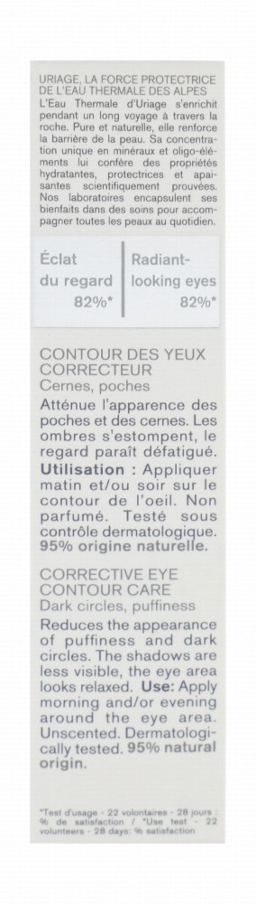 Uriage Eau Thermale Depiderm Correcting, Reviving & Brightening Eye Contour Cream with Niacinamide for All Skin Types
