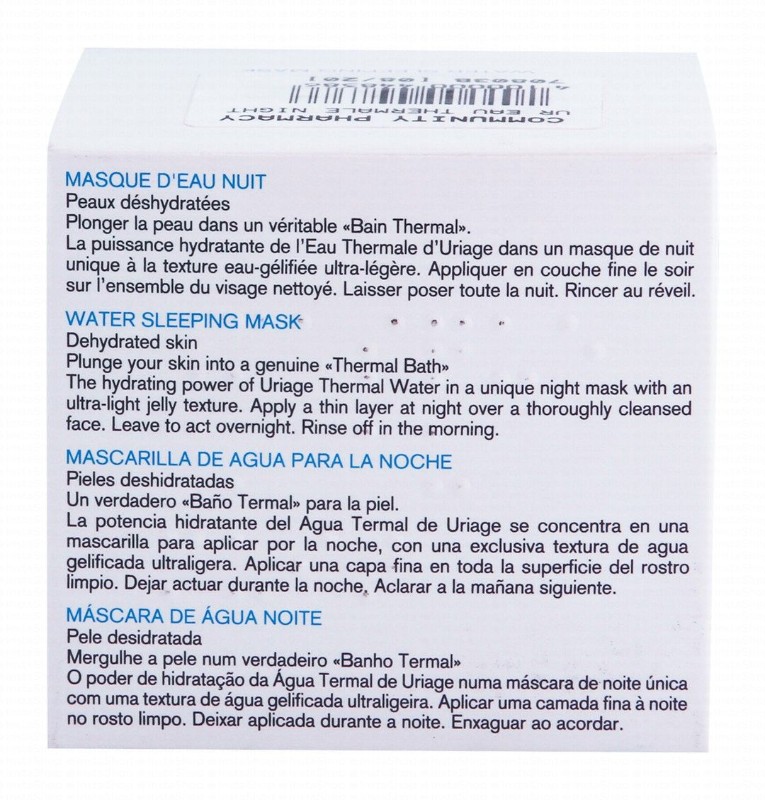 Uriage Eau Thermale Facial Water Sleeping Mask for Dehydrated Skin