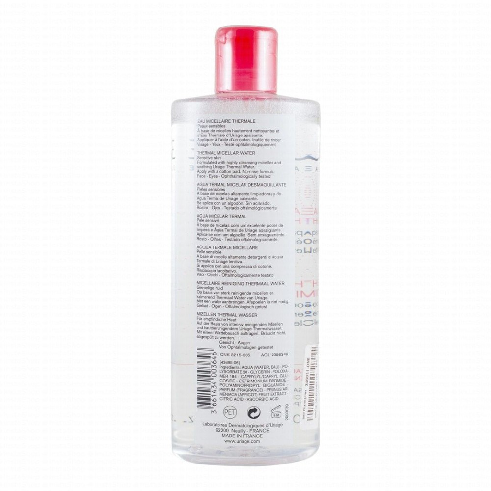 Uriage Eau Thermale Hypoallergenic Soothing Micellar Water for Sensitive Skin