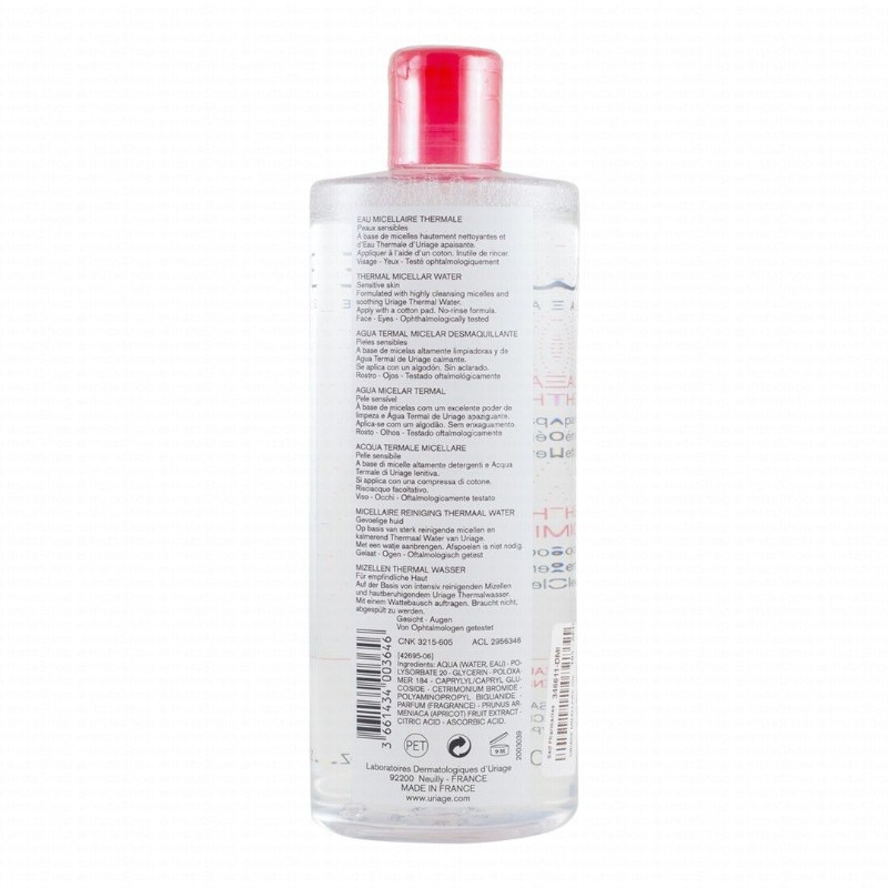 Uriage Eau Thermale Hypoallergenic Soothing Micellar Water for Sensitive Skin