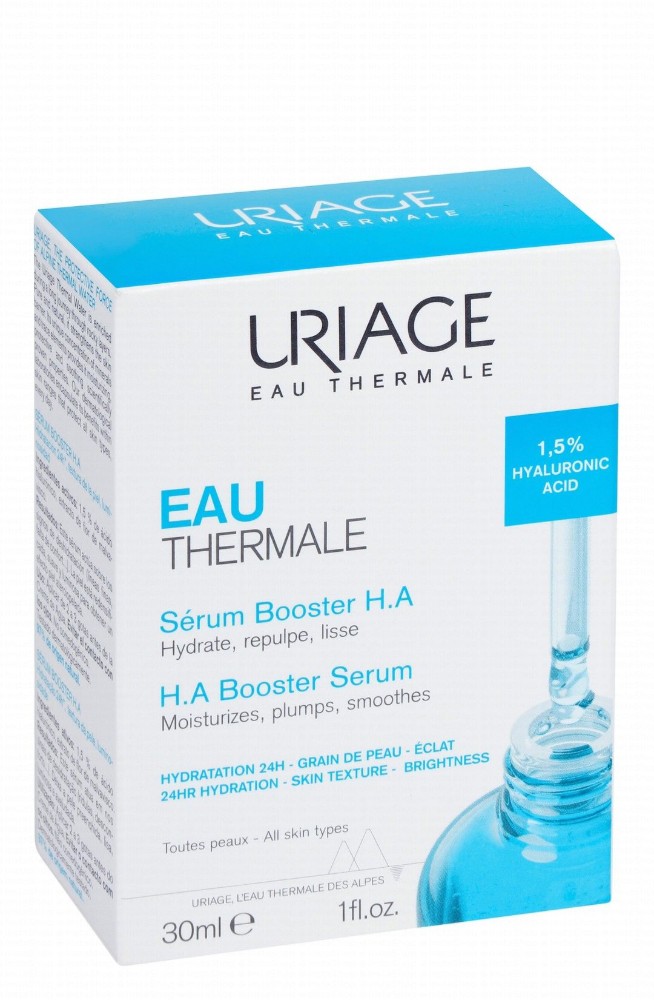 Uriage Eau Thermale Moisturizing, Hydrating & Boosting Face Serum with Hyaluronic Acid for All Skin Types - non comedogenic