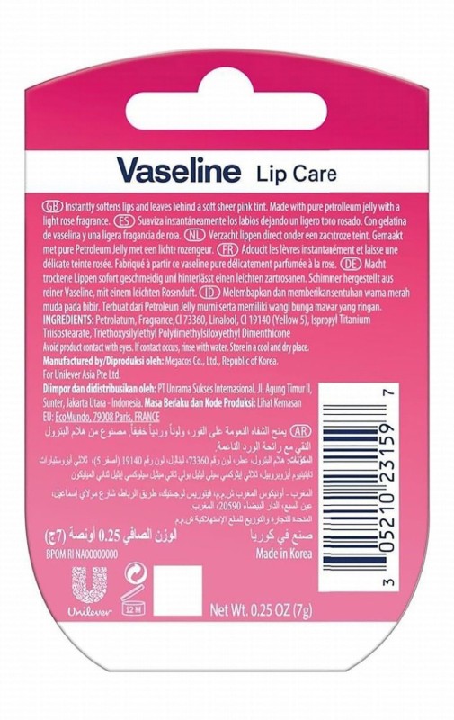 Vaseline Rosy Lip Therapy for Soft & Pink Lips