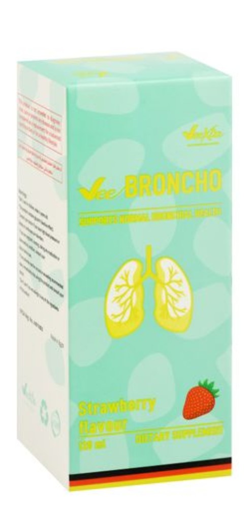 Veexia Broncho Normal Bronchial Health Support Syrup Dietary Supplement Strawberry Flavor