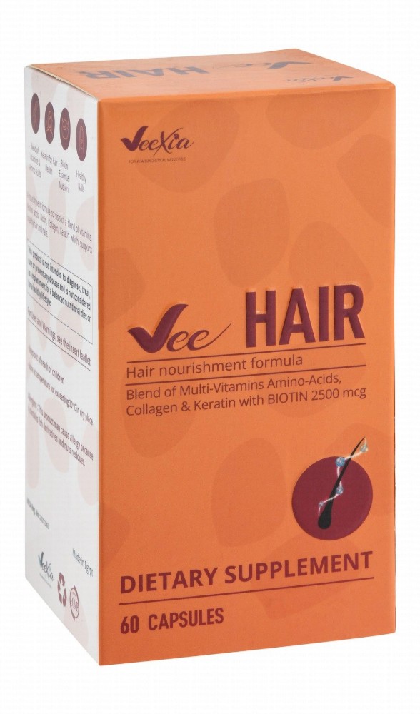 Veexia Vee Hair 2500mcg Biotin Hair Support Supplement with Multivitamins, Amino Acids & Collagen