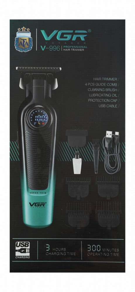 VGR Voyager Professional Hair Trimmer - Black & Green, V-996