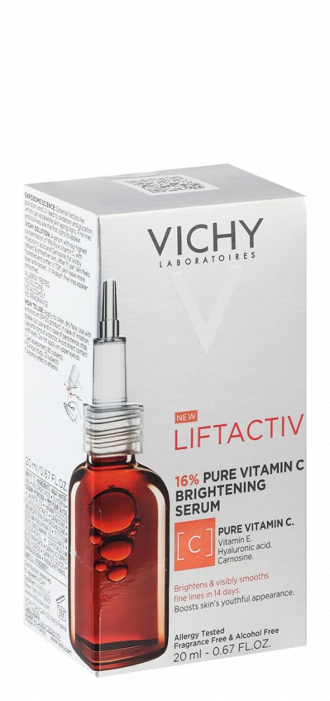 Vichy Liftactiv 16% Vitamin C Brightening & Smoothing Facial Serum with Vitamin E & Hyaluronic Acid - fragrance free, alcohol free, silicones free