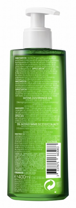 Vichy Normaderm Phytosolution Hypoallergenic Intensive Purifying Facial Cleansing Gel for Oily, Sensitive & Blemish Prone Skin