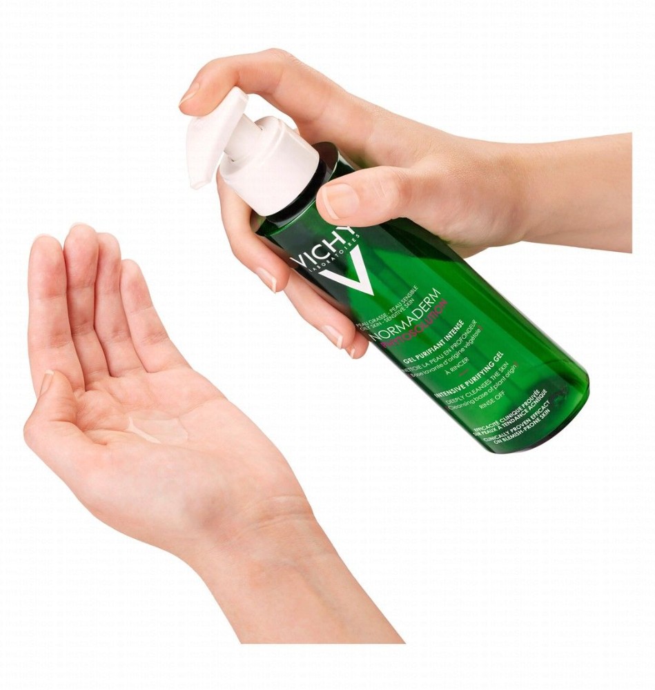 Vichy Normaderm Phytosolution Hypoallergenic Intensive Purifying Facial Cleansing Gel for Oily, Sensitive & Blemish Prone Skin