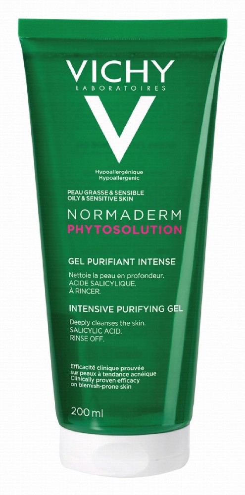 Vichy Normaderm Phytosolution Intensive Purifying Facial Cleansing Gel for Oily, Sensitive & Blemish-Prone Skin