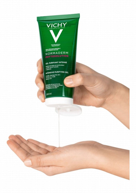 Vichy Normaderm Phytosolution Intensive Purifying Facial Cleansing Gel for Oily, Sensitive & Blemish-Prone Skin