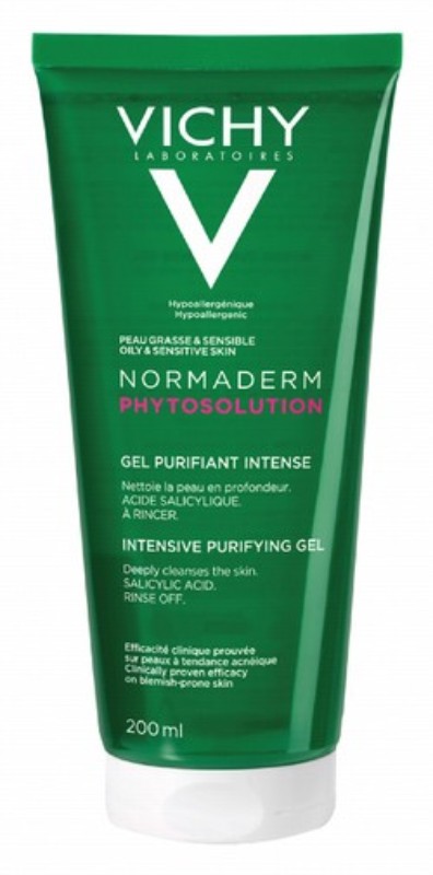Vichy Normaderm Phytosolution Intensive Purifying Facial Cleansing Gel for Oily, Sensitive & Blemish-Prone Skin
