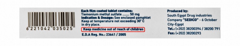 Visceralgine 50mg Tiemonium Methyl Sulfate