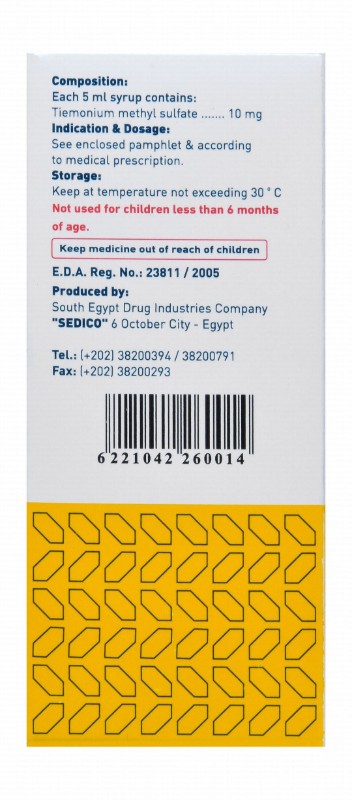 Visceralgine Tiemonium Methyl Sulfate Spasmolytic Syrup