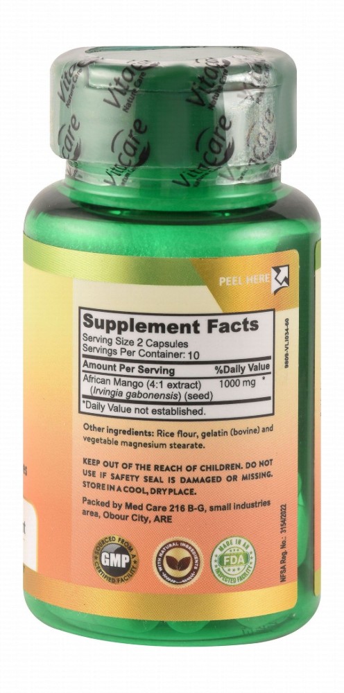 Vitacare 1000mg African Mango Weight Management Support Supplement with Antioxidant Properties