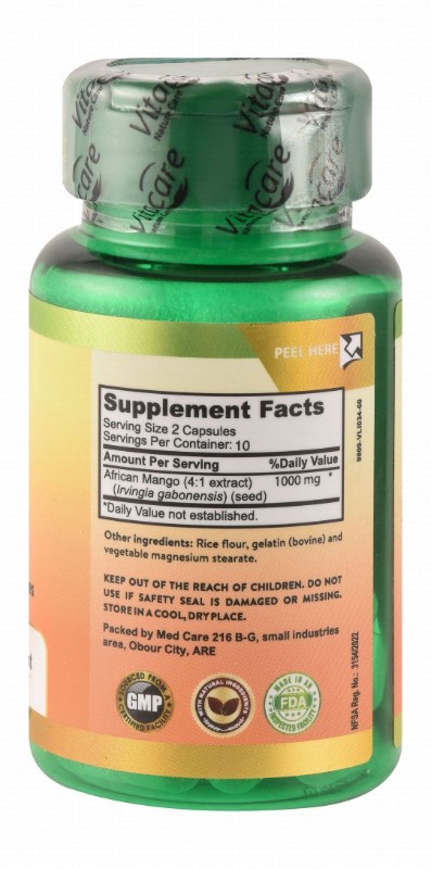 Vitacare 1000mg African Mango Weight Management Support Supplement with Antioxidant Properties