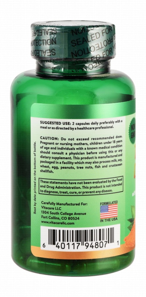 Vitacare 1000mg Turmeric Supplement - GMO free