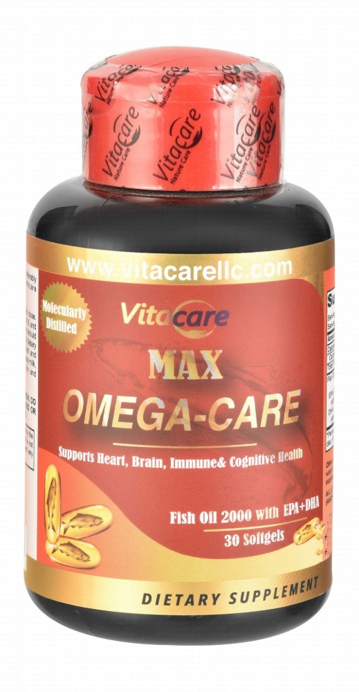 Vitacare Max Omega-Care 2000mg Fish Oil Heart, Brain & Immune System Support Supplement