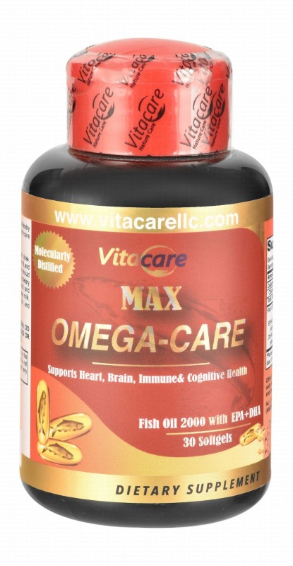 Vitacare Max Omega-Care 2000mg Fish Oil Heart, Brain & Immune System Support Supplement