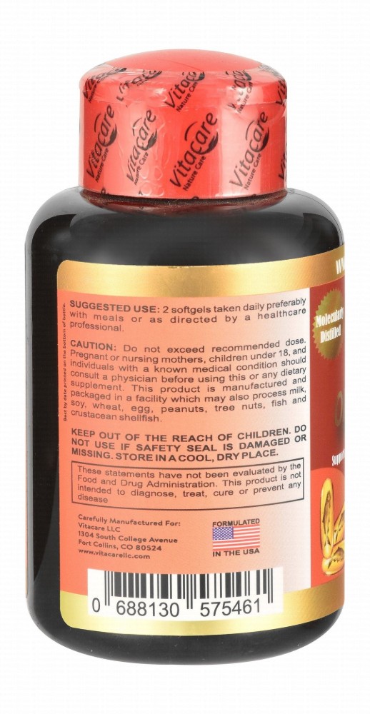 Vitacare Max Omega-Care 2000mg Fish Oil Heart, Brain & Immune System Support Supplement