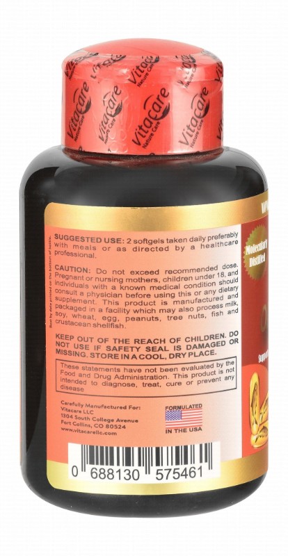 Vitacare Max Omega-Care 2000mg Fish Oil Heart, Brain & Immune System Support Supplement