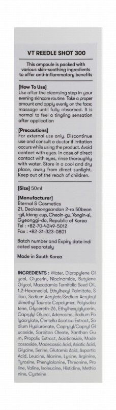 VT Cica x Hyalon 300 Reedle Shot Refining & Smoothing Facial Night Ampoule