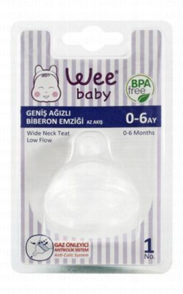Wee Baby Anti-Colic Low Flow Wide Neck Teat Stage 1 (0-6 Months) - BPA free