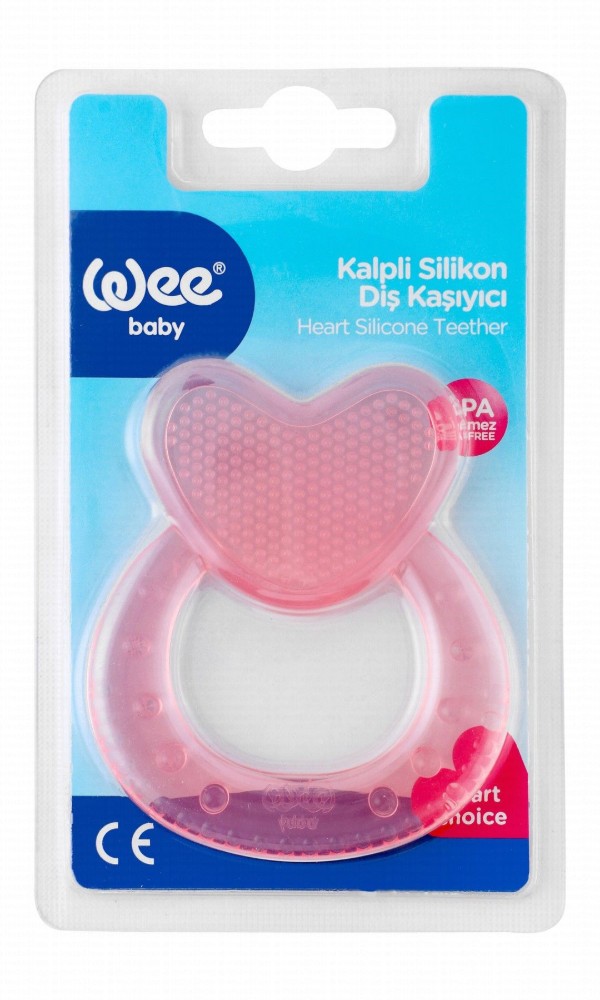 Wee Baby Pink Heart Shaped Silicone Teether - BPA free
