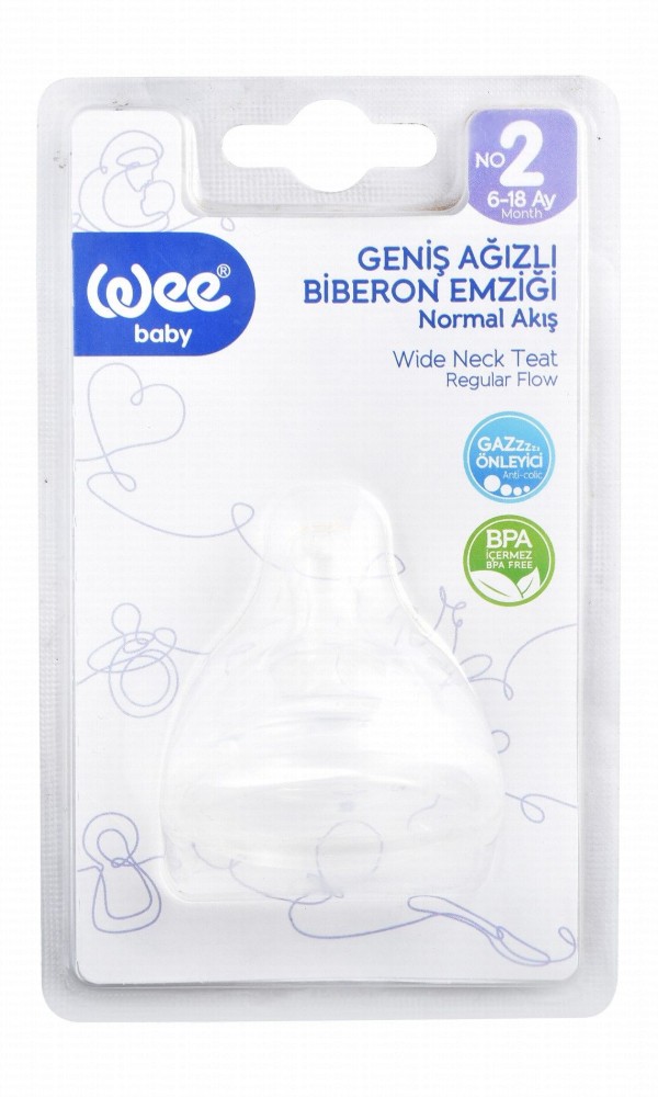 Wee Baby Regular Flow Teat No.2 (6-18 Months) - BPA free