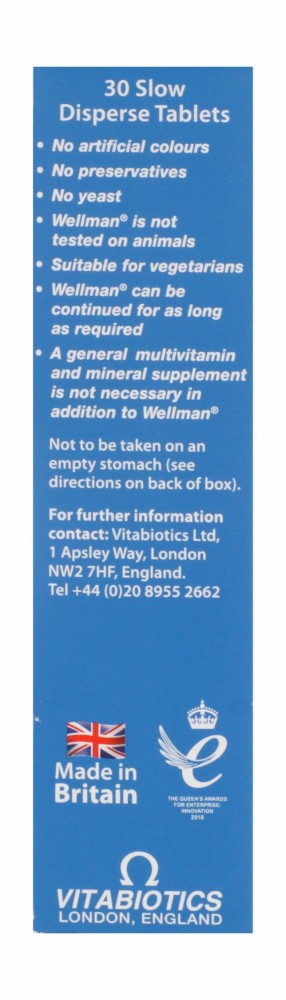 Wellman Original Health, Vitality & Energy Release Men Supplement with Co-Q10, Amino Acids & L-Carnitine - yeast free, gluten free, animal testing free