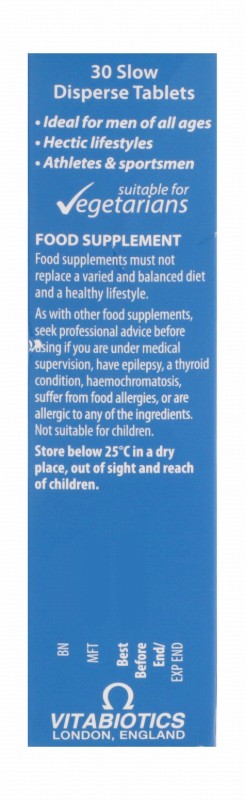 Wellman Original Health, Vitality & Energy Release Men Supplement with Co-Q10, Amino Acids & L-Carnitine - yeast free, gluten free, animal testing free