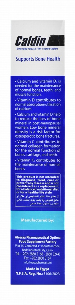 Wellvive Caldin CK 400mg Calcium Bone Health Support Supplement with Vitamin D3, K2 & C