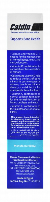 Wellvive Caldin CK 400mg Calcium Bone Health Support Supplement with Vitamin D3, K2 & C