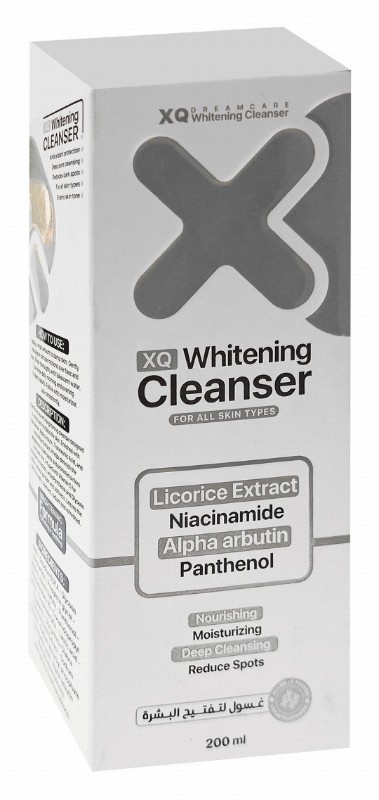 XQ Whitening, Moisturizing & Dark Spots Reducing Facial Cleanser with Licorice Extract, Niacinamide & Alpha Arbutin for All Skin Types