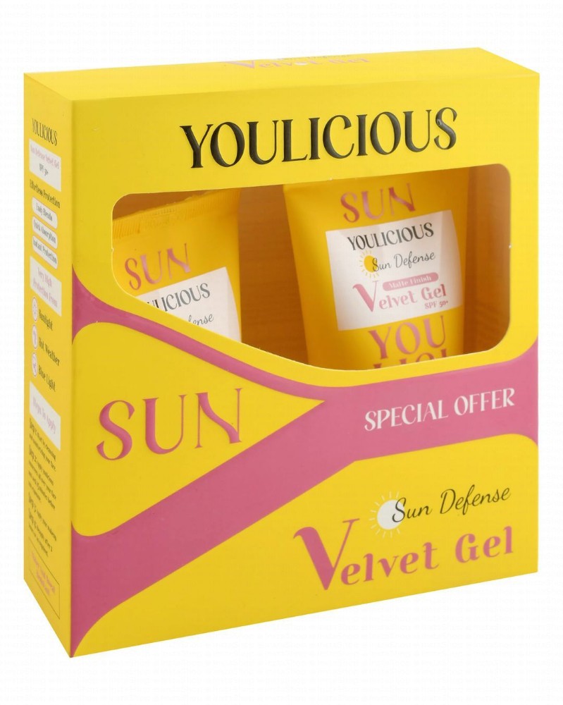 Youlicious  Water-Resistant Matte Velvet Facial Sunscreen Gels SPF50+ - vegan, animal testing free