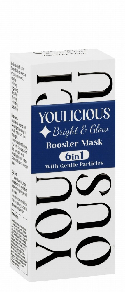 Youlicious 6in1 Brightening, Glowing & Boosting Face Mask with Gently Particles - vegan, animal testing free