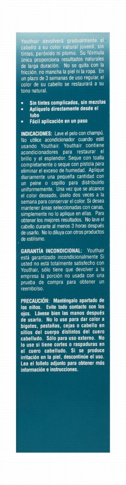 Youthair Color Restoring Conditioning Cream for Men - lead free, dyes free, peroxide free