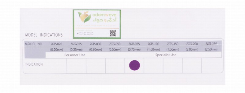 ZGTS Sterile Gold Derma Roller with 0.75mm Needles