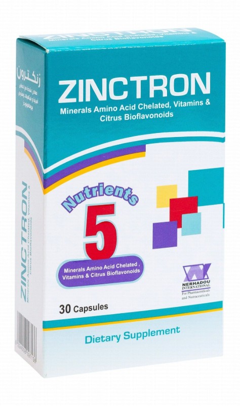 Zinctron Amino Acid Chelated Zinc Supplement with Copper, Vitamins & Citrus Bioflavonoids